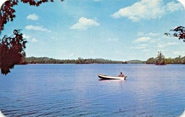 Wautoma Wisconsin Wi~Greetings FROM-BOATING On LAKE~1956 Postcard - £8.02 GBP