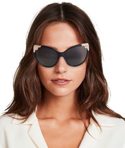 $420 Dolce&amp;Gabbana Mirror Cat Eye Sunglasses Grey Havana Scalloped Edges... - $356.40