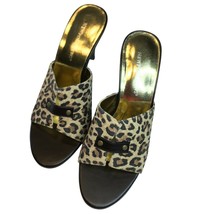 Ladies Women Animal Print Suede Low Kitten Heels Slip On Party Heels Siz... - $35.99