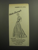 1951 Hattie Carnegie Tulip Print Hostess Gown Advertisement - $18.49