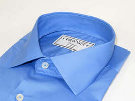 Men's Shirt Charles TYRWHITT Turkey 100% Cotton Spread Collar CHT-13 Blue image 5