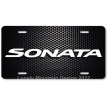 Hyundai Sonata Text Art White on Mesh FLAT Aluminum Novelty License Tag ... - $17.99