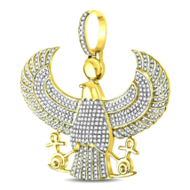 Round Lab Created Diamond Eagle Falcon Horus Ankh Charm Pendant 2CT - £140.34 GBP