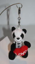 PEZ Cuddle Cubs Panda Bear Candy Dispenser 4&quot; Love Heart Valentine Keyri... - $7.82