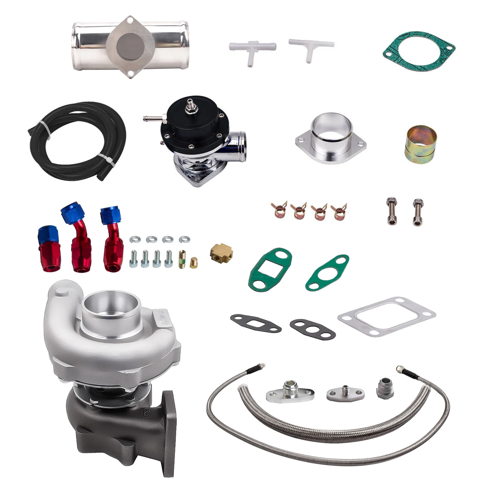 T04E T3/T4 Turbocharger Up to 400 Oil Return Feed Line Type-S BOV Adapter Kit - £517.94 GBP