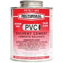 Rectorseal 55926 Pint 602L Medium Body Low Voc Pvc Solvent Cement - £15.98 GBP