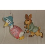 F. Warne Beatrix Potter PETER RABBIT &amp; Mother Goose ANRI  Ornaments Italy - $470.22 MXN