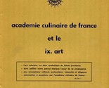 Academie Culinaire de France Menu 1979 Le Francais Restaurant Wheeling I... - £53.80 GBP