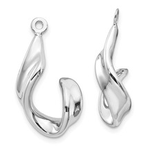 14K WG Twisted J Hoop Earring Jackets Jewelry 26mm x 13mm - £199.70 GBP