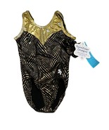 Snowflake Designs Child Medium Black &amp; Gold Fiesta Leotard &amp; Scrunchie S... - $32.91 CAD
