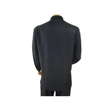Men Silversilk 2pc Fancy walking leisure suit Italian woven knits 4411 Navy Blue image 5