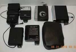 Vintage Film Camera Flash Lot of 7 Untested Parts or repair - $29.65