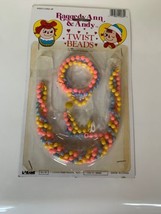 1982 Vintage raggedy ann And Andy Twist Beads necklace bracelet jewelry NIP - $9.49