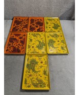 Lot Of 7 Takahashi Japan San Francisco Trays 5&quot; x 8&quot; Orange &amp; Yellow Col... - £22.07 GBP