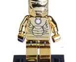 Building Block Gold Iron-Man plated Minifigure Custom - £7.11 GBP