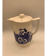 Vintage Blue and White Floral Ceramic Electric Teapot 6.5&quot; - £14.73 GBP