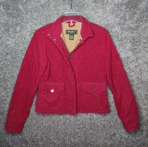 Vintage Eddie Bauer Jacket Women XS Maroon Corduroy Quilted Zip Up Snap ... - £19.50 GBP