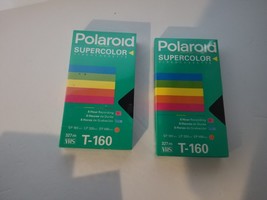 2 New Polaroid Supercolor T-160 Blank VHS Tapes - £6.40 GBP