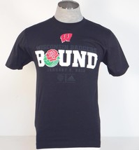 adidas Wisconsin Badgers Rosebowl Bound 2012 Black Tee T Shirt Mens Smal... - £19.71 GBP