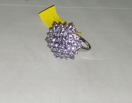 Purple Tanzanite Round Cocktail Ring, Platinum / 925 Silver, Size 9, 3.34(Tcw) - £128.67 GBP