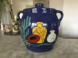 Vintage Southwestern Ceramic Kitchen Canister Storage (USA) hand painted - £39.30 GBP