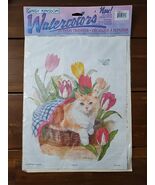Daisy Kingdom Watercolors Cozy Cat Iron-On Transfer - $254.06 MXN