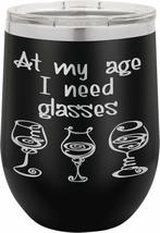 Wine Glass - 12oz Stainless Steel Stemless Travel Cup - Engraved Tumbler with Li - £15.65 GBP