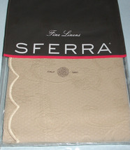 Sferra Alice Standard Sham Mushroom Egyptian Cotton Matelasse Scallop Edge New - £30.77 GBP