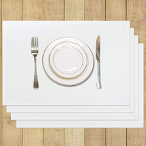 Letjolt White Placemats Set of 4 Birthday Party Placemats Home Dining Table Plac - £15.29 GBP