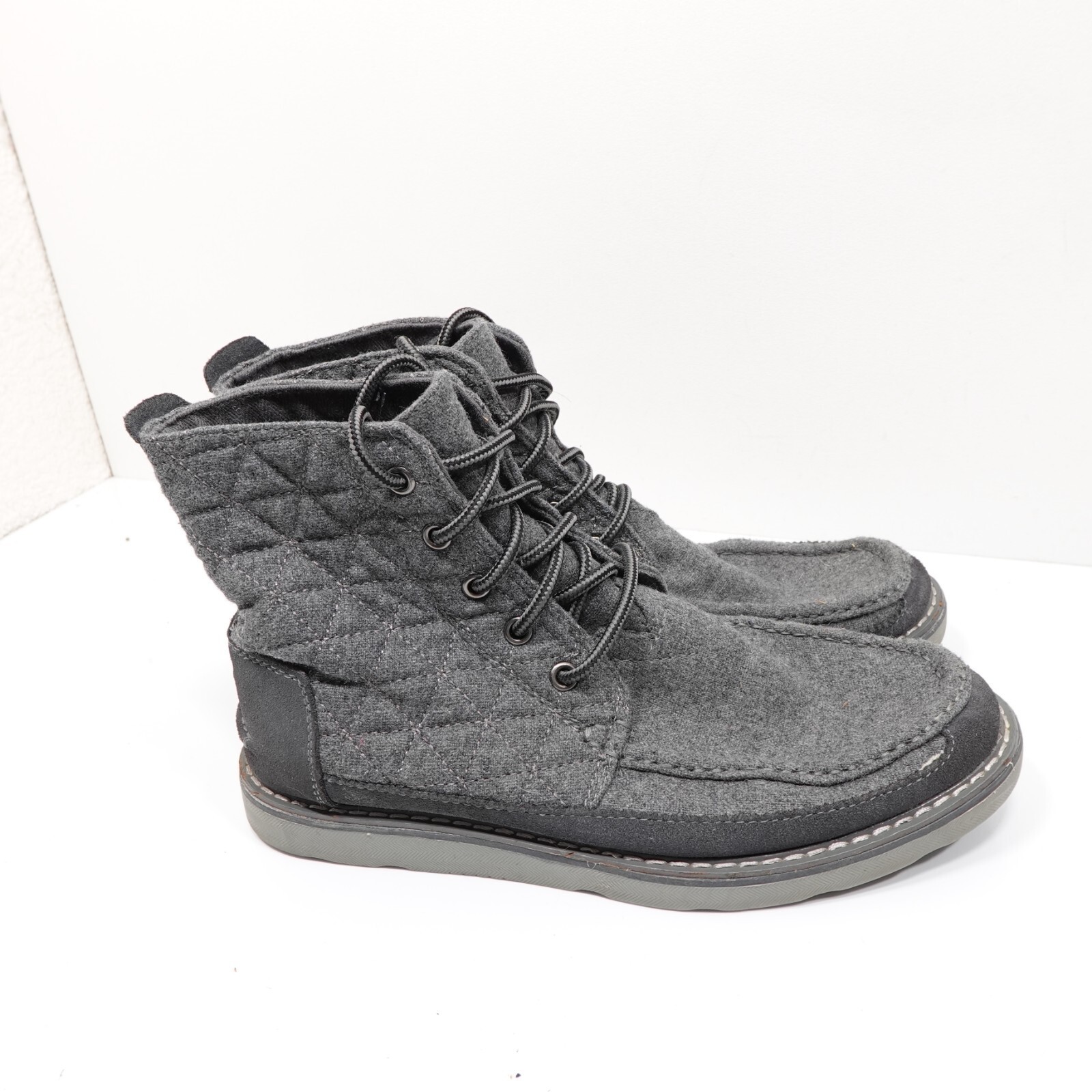Toms Searcher Chukka Boot Quilted Wool Lace Up Heather Gray Mens Size 7 Item image 9