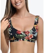 Body Glove Womens Black Incognito Floral Sweety Scoop Neck Bikini Top Size S New - $39.55