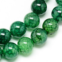 10 Dragon Vein Agate Gemstone Beads Striped Green Jewelry Supplies 8mm - £5.69 GBP
