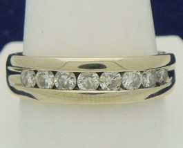 1 ctw Diamond Band Ring REAL Solid 14 K White Gold 7.4 g Size 11.5 - £703.41 GBP