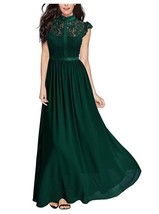 Miusol Women&#39;s Formal Floral Lace Sleeveless Evening Party Maxi Dress Green Smal - £39.55 GBP