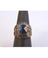 Womens Vintage Estate Sterling Silver Southwestern Zuni Ring 5.9g E1561 - £23.34 GBP