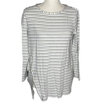 Chicos Striped Shirt Long Sleeve Button Detail Size 1 - £11.42 GBP