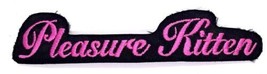 Pleasure Kitten - Logo In Pink Iron On Sew On Embroidered Patch 4&quot;x 1/2&quot; - $4.99