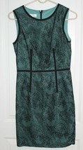 Ivy + Blu Maggy Boutique Black Overlay Teal Sleeveless Dress Size Women&#39;s 2 - £37.01 GBP