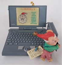 Enesco Laptop Santa Mouse Christmas Ornament Holographic Naughty Nice Li... - $12.59