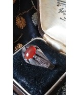 Antique Edwardian 1910-s Silver Carnelian Ring Signet Size UK X 1/2, US ... - $2,054.55 MXN
