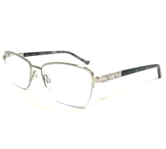 Tura Eyeglasses Frames TE259 SIL Gray Silver Half Rim Crystals 53-17-140 - $55.88