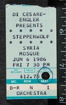 Vintage Steppenwolf Ticket Stumpf Juni 6 1986 Syria Moschee Pittsburgh Tob - $39.58