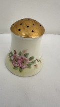 Vintage Nippon salt shaker with handpainted floral design No Stopper - $9.85
