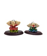 Molded Clay Praying Christmas Angels with Halo Ornaments Set of 2 - €13,01 EUR