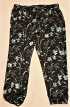 Johnny Was Romi Jogger Pants Sz.XL Black/Multicolor Floral Print - £111.88 GBP