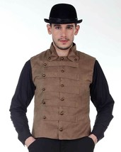 Men&#39;s Baker Street Suede Vest Steampunk, finest fabric, handmade COOL!! - £49.31 GBP+