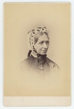 Antique c1880s Cabinet Card Beautiful Older Woman With Lovely Bonnet New York NY - £8.84 GBP