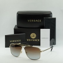VERSACE VE2242 100289 Gold/Grey Gradient Brown 61-13-145 Sunglasses New Authe... - £125.72 GBP