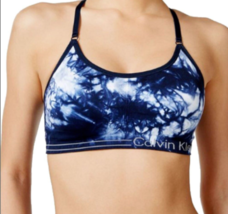 New Calvin Klein Performance Women&#39;s Tie-Dyed Printed Padded Sports Bra XS - £13.42 GBP