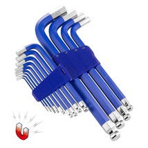 Powerbuilt Blue Metric Long Arm Magnetic Hex Key Wrench Set (13 Piece Set) - $99.27